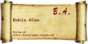 Bobis Alex névjegykártya